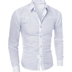 Spring Long Sleeve Formal Shirts For Men Solid Slim Basic Turn-down Collar Business Dress Shirts Camisas Masculina