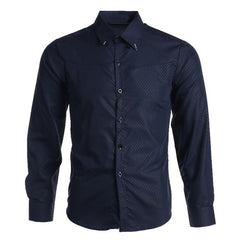 Spring Long Sleeve Formal Shirts For Men Solid Slim Basic Turn-down Collar Business Dress Shirts Camisas Masculina