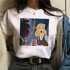 2020 New Women T-Shirt Nutella Funny Print Top Female T Shirts 90s Harajuku Cartoon Clothing Casual O-neck Ladies Tee Tops Shirt