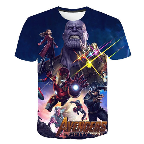 2020 Summer Kids 3D T-shirt Children Iron Man Super Man Superhero Avengers 4 Printed T shirt Boys Girls 4-14 Years Old Tshirts