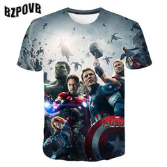 2020 Summer Kids 3D T-shirt Children Iron Man Super Man Superhero Avengers 4 Printed T shirt Boys Girls 4-14 Years Old Tshirts