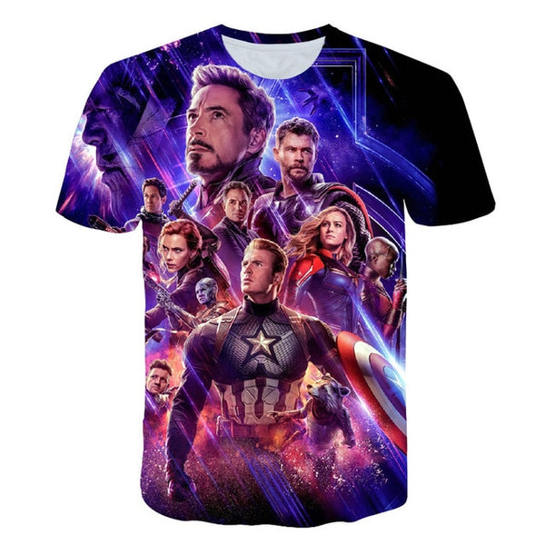 2020 Summer Kids 3D T-shirt Children Iron Man Super Man Superhero Avengers 4 Printed T shirt Boys Girls 4-14 Years Old Tshirts