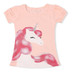 HIPAC Fashion Unicorn Girls T-shirt Children Short Sleeves White Tees For Boys Baby Kids Cotton Tops For Girls Clothes 3-8 Y