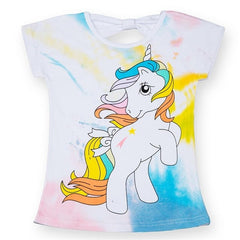 HIPAC Fashion Unicorn Girls T-shirt Children Short Sleeves White Tees For Boys Baby Kids Cotton Tops For Girls Clothes 3-8 Y