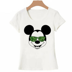 Female T Shirt Punk Vintage Mouse Cartoon T-shirt Fashion O-Neck T-shirts Women Casual Harajuku Short Sleeve Shirt Summer Tops