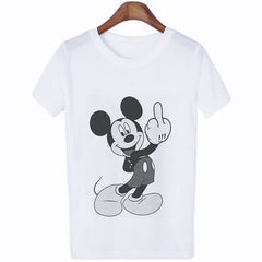 Female T Shirt Punk Vintage Mouse Cartoon T-shirt Fashion O-Neck T-shirts Women Casual Harajuku Short Sleeve Shirt Summer Tops