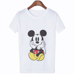 Female T Shirt Punk Vintage Mouse Cartoon T-shirt Fashion O-Neck T-shirts Women Casual Harajuku Short Sleeve Shirt Summer Tops