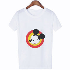 Female T Shirt Punk Vintage Mouse Cartoon T-shirt Fashion O-Neck T-shirts Women Casual Harajuku Short Sleeve Shirt Summer Tops