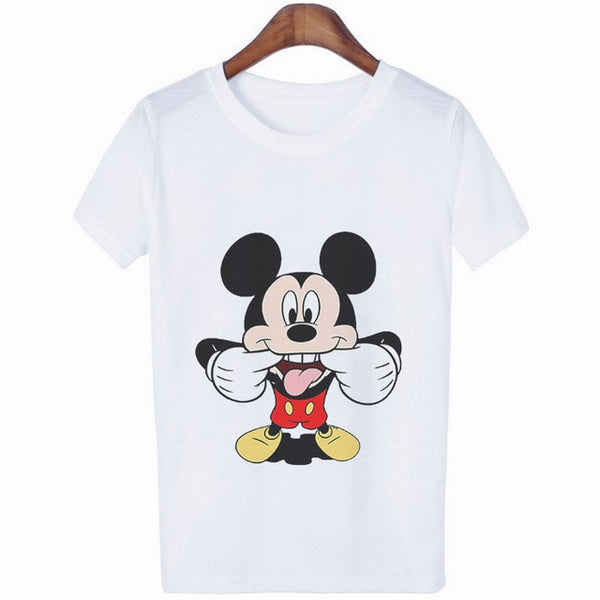 Female T Shirt Punk Vintage Mouse Cartoon T-shirt Fashion O-Neck T-shirts Women Casual Harajuku Short Sleeve Shirt Summer Tops