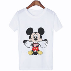 Female T Shirt Punk Vintage Mouse Cartoon T-shirt Fashion O-Neck T-shirts Women Casual Harajuku Short Sleeve Shirt Summer Tops