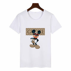 Female T Shirt Punk Vintage Mouse Cartoon T-shirt Fashion O-Neck T-shirts Women Casual Harajuku Short Sleeve Shirt Summer Tops