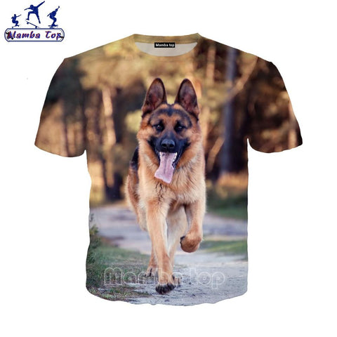 Mamba top Men's T-shirts 3D Hot Cute Animal German Shepherd Dog T Shirt Street Tees Women Tshirt Beach Hip Hop Men Pullover E019