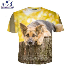 Mamba top Men's T-shirts 3D Hot Cute Animal German Shepherd Dog T Shirt Street Tees Women Tshirt Beach Hip Hop Men Pullover E019