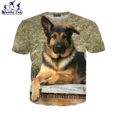 Mamba top Men's T-shirts 3D Hot Cute Animal German Shepherd Dog T Shirt Street Tees Women Tshirt Beach Hip Hop Men Pullover E019