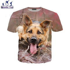 Mamba top Men's T-shirts 3D Hot Cute Animal German Shepherd Dog T Shirt Street Tees Women Tshirt Beach Hip Hop Men Pullover E019