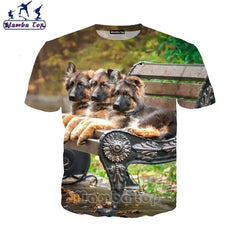 Mamba top Men's T-shirts 3D Hot Cute Animal German Shepherd Dog T Shirt Street Tees Women Tshirt Beach Hip Hop Men Pullover E019