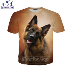 Mamba top Men's T-shirts 3D Hot Cute Animal German Shepherd Dog T Shirt Street Tees Women Tshirt Beach Hip Hop Men Pullover E019