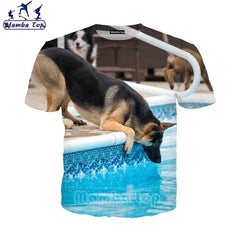 Mamba top Men's T-shirts 3D Hot Cute Animal German Shepherd Dog T Shirt Street Tees Women Tshirt Beach Hip Hop Men Pullover E019