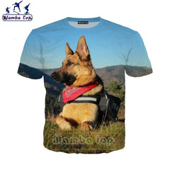 Mamba top Men's T-shirts 3D Hot Cute Animal German Shepherd Dog T Shirt Street Tees Women Tshirt Beach Hip Hop Men Pullover E019