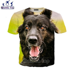 Mamba top Men's T-shirts 3D Hot Cute Animal German Shepherd Dog T Shirt Street Tees Women Tshirt Beach Hip Hop Men Pullover E019