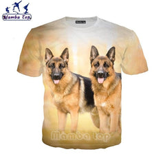 Mamba top Men's T-shirts 3D Hot Cute Animal German Shepherd Dog T Shirt Street Tees Women Tshirt Beach Hip Hop Men Pullover E019