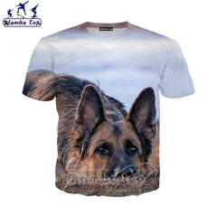 Mamba top Men's T-shirts 3D Hot Cute Animal German Shepherd Dog T Shirt Street Tees Women Tshirt Beach Hip Hop Men Pullover E019