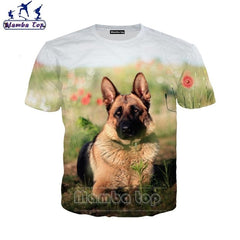 Mamba top Men's T-shirts 3D Hot Cute Animal German Shepherd Dog T Shirt Street Tees Women Tshirt Beach Hip Hop Men Pullover E019