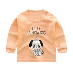 2020 Spring Autumn Kids Boys T Shirt Cute Cartoon Print Long Sleeve Baby Girls T-shirts O-neck Cotton Children T-shirt Tops