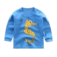 2020 Spring Autumn Kids Boys T Shirt Cute Cartoon Print Long Sleeve Baby Girls T-shirts O-neck Cotton Children T-shirt Tops