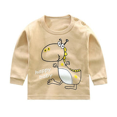 2020 Spring Autumn Kids Boys T Shirt Cute Cartoon Print Long Sleeve Baby Girls T-shirts O-neck Cotton Children T-shirt Tops