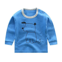 2020 Spring Autumn Kids Boys T Shirt Cute Cartoon Print Long Sleeve Baby Girls T-shirts O-neck Cotton Children T-shirt Tops