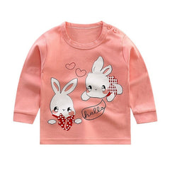 2020 Spring Autumn Kids Boys T Shirt Cute Cartoon Print Long Sleeve Baby Girls T-shirts O-neck Cotton Children T-shirt Tops