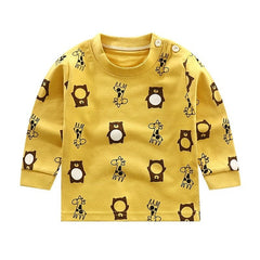 2020 Spring Autumn Kids Boys T Shirt Cute Cartoon Print Long Sleeve Baby Girls T-shirts O-neck Cotton Children T-shirt Tops