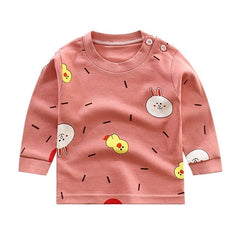 2020 Spring Autumn Kids Boys T Shirt Cute Cartoon Print Long Sleeve Baby Girls T-shirts O-neck Cotton Children T-shirt Tops