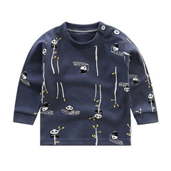 2020 Spring Autumn Kids Boys T Shirt Cute Cartoon Print Long Sleeve Baby Girls T-shirts O-neck Cotton Children T-shirt Tops