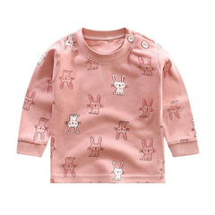 2020 Spring Autumn Kids Boys T Shirt Cute Cartoon Print Long Sleeve Baby Girls T-shirts O-neck Cotton Children T-shirt Tops