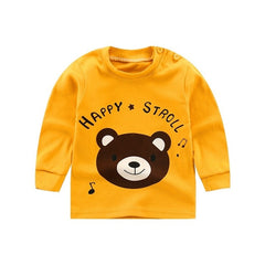 2020 Spring Autumn Kids Boys T Shirt Cute Cartoon Print Long Sleeve Baby Girls T-shirts O-neck Cotton Children T-shirt Tops