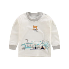 2020 Spring Autumn Kids Boys T Shirt Cute Cartoon Print Long Sleeve Baby Girls T-shirts O-neck Cotton Children T-shirt Tops