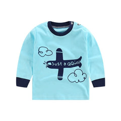 2020 Spring Autumn Kids Boys T Shirt Cute Cartoon Print Long Sleeve Baby Girls T-shirts O-neck Cotton Children T-shirt Tops