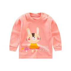 2020 Spring Autumn Kids Boys T Shirt Cute Cartoon Print Long Sleeve Baby Girls T-shirts O-neck Cotton Children T-shirt Tops