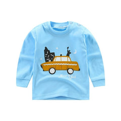 2020 Spring Autumn Kids Boys T Shirt Cute Cartoon Print Long Sleeve Baby Girls T-shirts O-neck Cotton Children T-shirt Tops