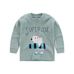 2020 Spring Autumn Kids Boys T Shirt Cute Cartoon Print Long Sleeve Baby Girls T-shirts O-neck Cotton Children T-shirt Tops