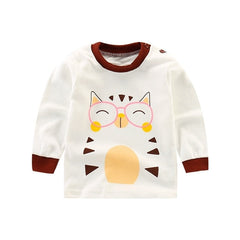 2020 Spring Autumn Kids Boys T Shirt Cute Cartoon Print Long Sleeve Baby Girls T-shirts O-neck Cotton Children T-shirt Tops