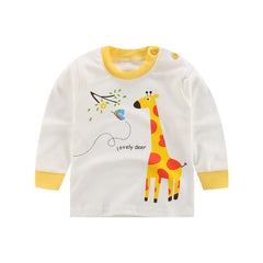 2020 Spring Autumn Kids Boys T Shirt Cute Cartoon Print Long Sleeve Baby Girls T-shirts O-neck Cotton Children T-shirt Tops