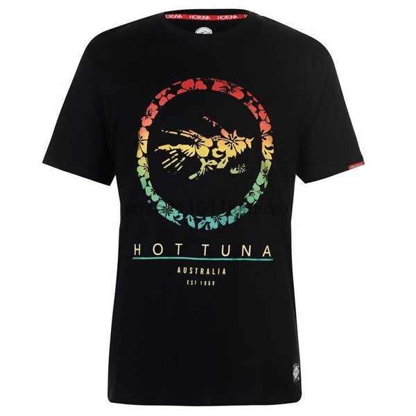 Mens Black Short Sleeve Hot Tuna Shirt T Shirt Top Sizes S-3Xl