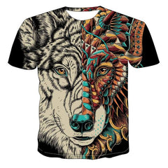 2020New Hip hop 3D Print Animal Cool Funny T-Shirt Men Short Sleeve Summer Tops Tee Shirt T Shirt Male Fashion tshirt Male