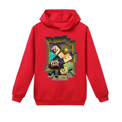 Long Sleeve Minecrafters Children T-Shirts Boys Kids Autumn Kids Girls Tops 3-16 Years Children Clothes Cartoon Car Hooded