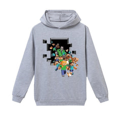 Long Sleeve Minecrafters Children T-Shirts Boys Kids Autumn Kids Girls Tops 3-16 Years Children Clothes Cartoon Car Hooded