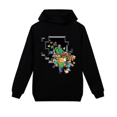 Long Sleeve Minecrafters Children T-Shirts Boys Kids Autumn Kids Girls Tops 3-16 Years Children Clothes Cartoon Car Hooded