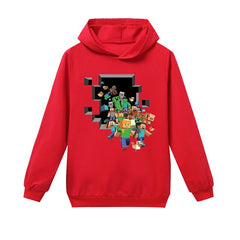 Long Sleeve Minecrafters Children T-Shirts Boys Kids Autumn Kids Girls Tops 3-16 Years Children Clothes Cartoon Car Hooded